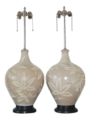 Italian Ceramic Lamps Taupe