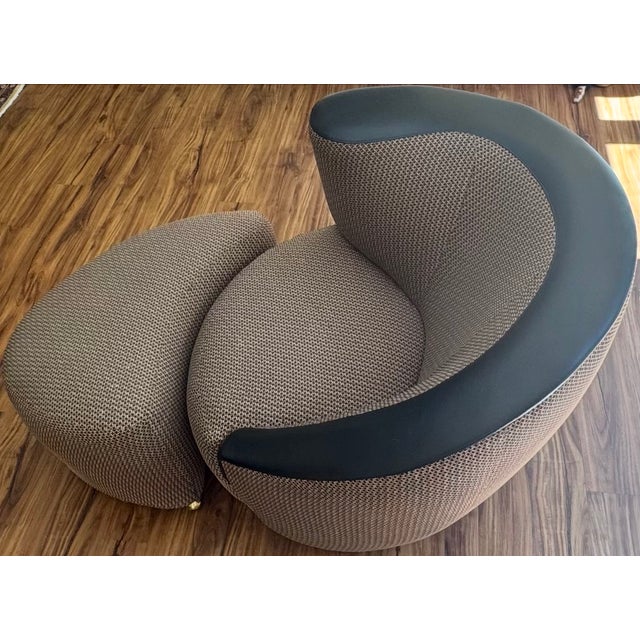 Beautiful Vintage Nautilus Swivel Chair and Ottoman/Footrest From Directional Designed by Vladimir Kagan. Purchased new...