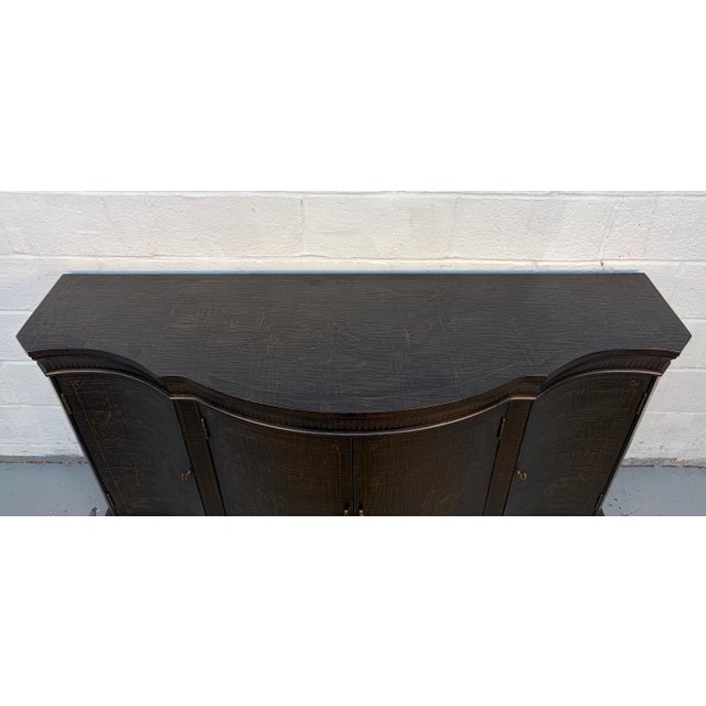 Wood Late 20th Century Ethan Allen Vivianne Chinoiserie Serpentine Console Sideboard For Sale - Image 7 of 14