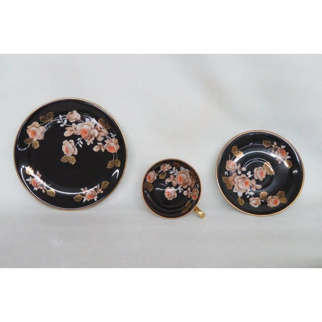 Rudolf Wachter Kirchenlamitz Porcelain Floral Tea Cup Saucer Dessert Plate For Sale - Image 9 of 11