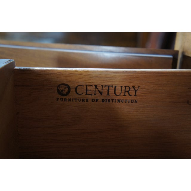 Wood 1970s Century Furniture Italian Provincial Walnut China Cabinet Breakfront Cupboard For Sale - Image 7 of 15