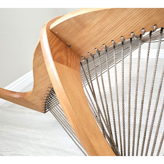 1980s Matched Pair of "Harp" Chairs in Ash Attributed to Jørgen Høvelskov - Two Chairs For Sale - Image 12 of 16