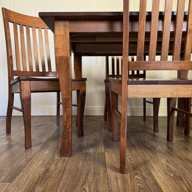 Wood Solid Wood Craftsman Mission Style Dining Set For Sale - Image 7 of 11