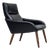 Danish Armchair in Black Artificial Leather and Teak Wood Legs, 1970s For Sale