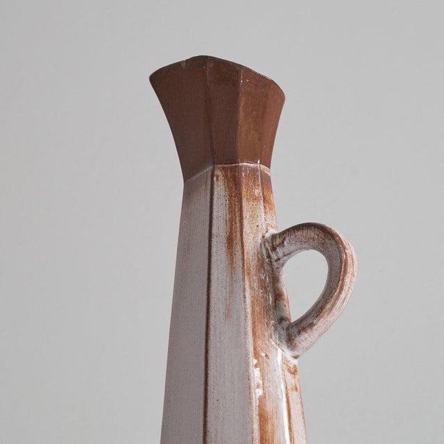 Cubist Studio Pottery Pitcher Vase, 1950s For Sale - Image 11 of 15