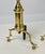 Vintage Tall Polished Brass & Cast Iron Ball Top Andirons - Pair For Sale - Image 12 of 14