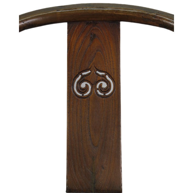 Wood Antique Chinese Round Back Arm Chairs For Sale - Image 7 of 11