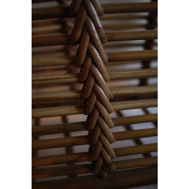 Mid Century Tortoise Bamboo Rattan Magazine Rack After Franco Albini For Sale - Image 15 of 17