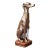 Vintage Italian Silvered Greyhound Dog Sculpture on Red Gilt Base For Sale