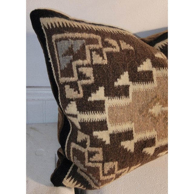 Amazing weaving bolster pillow. Finely woven with a mohair backing.The inserts are down & feather fill.