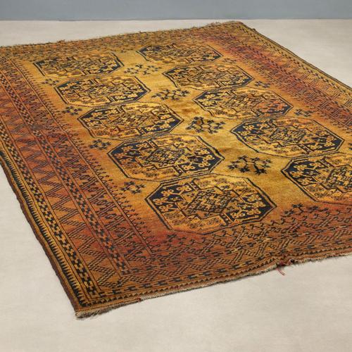 Brown Vintage Bukhara Rug, Afghanistan For Sale - Image 8 of 8
