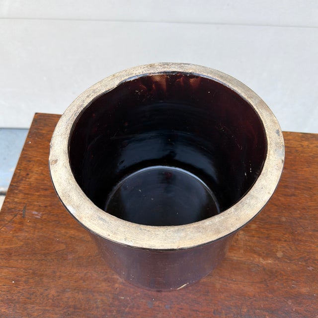 A Antique Albany Glazed Crock, Circa 1900 For Sale - Image 9 of 11