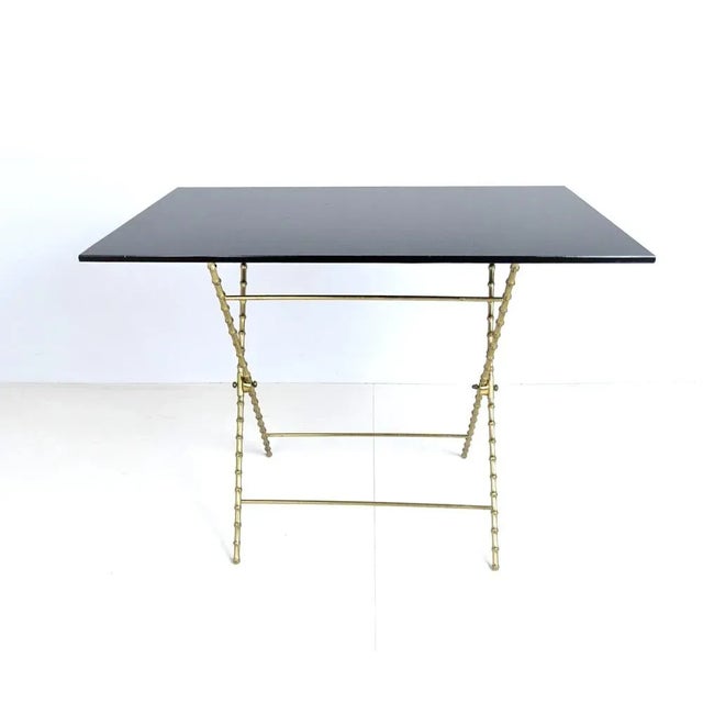 Coffee Table in Brass and Bamboo from Maison Baguès, 1960s For Sale - Image 9 of 9