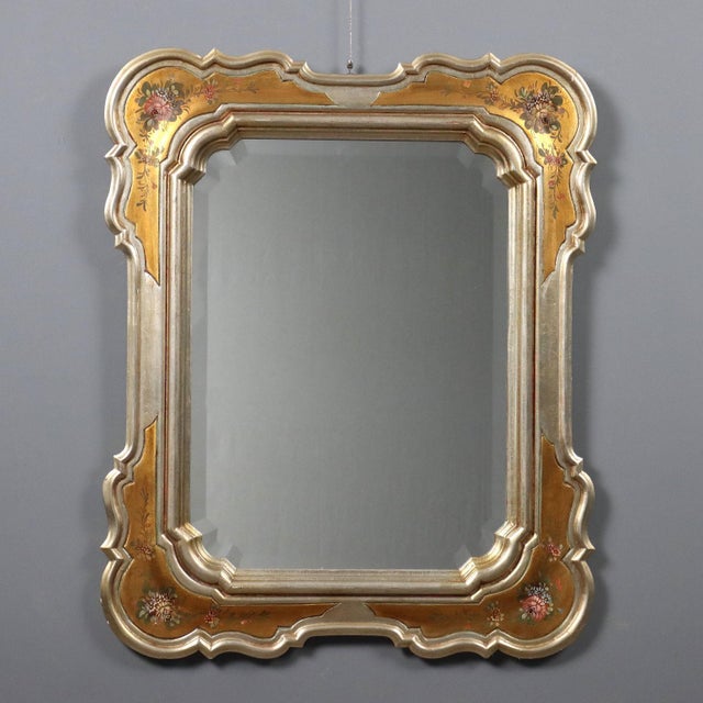 Gilded Wood Mirror with Faux Silver and Gold Leaf Finish For Sale - Image 9 of 9