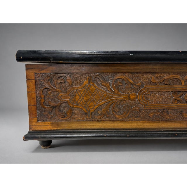 Late 19th Century Venetian Renaissance Revival Carved Walnut Bible Casket With Lion of Saint Mark For Sale - Image 5 of 9
