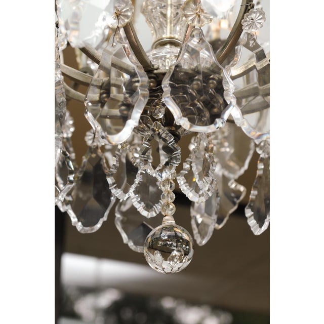 Exceptional Early 20th C. Louis XV Silvered Bronze & Crystal Chandelier For Sale In Atlanta - Image 6 of 9