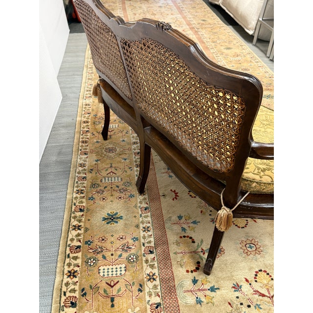 20th Century French Cane Back Sofa Bench For Sale - Image 9 of 12