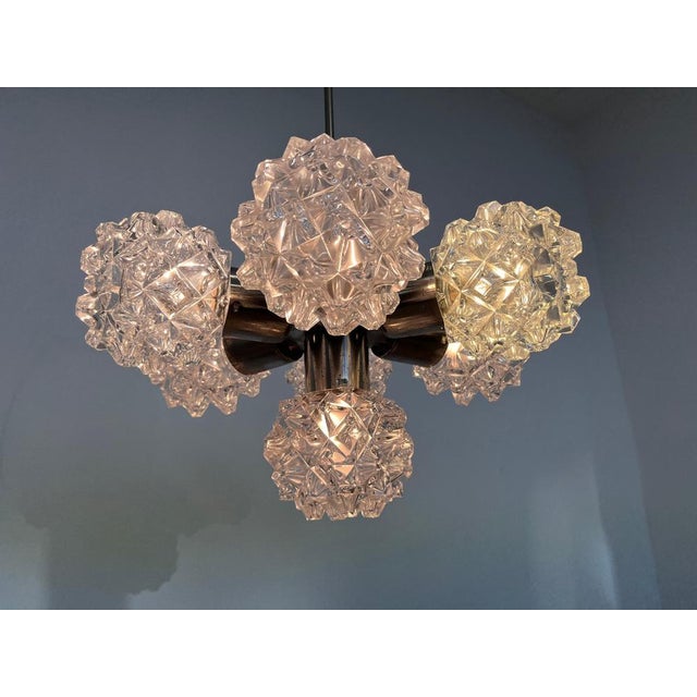 - 1970s - Czechoslovakia - US compatible - glass with any wattage possible - patina jr This piece is attributed to the...