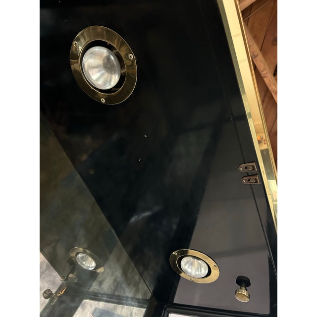 Mastercraft 1970s Mirrored Glass and Brass Curio Display Cabinet, A Pair For Sale - Image 10 of 11