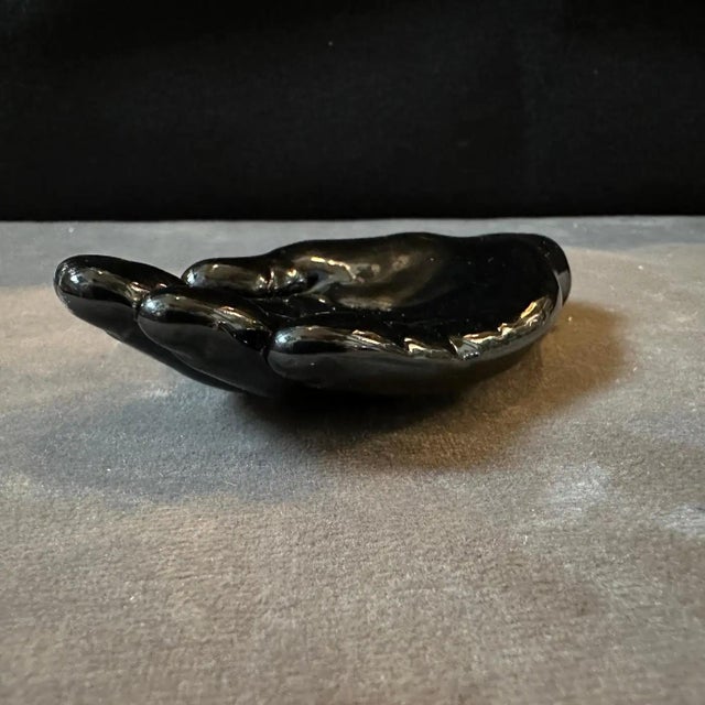 Modern 1990s Alfredo Barbini Modern Black Murano Glass Paperweight Depicting an Hand For Sale - Image 3 of 10