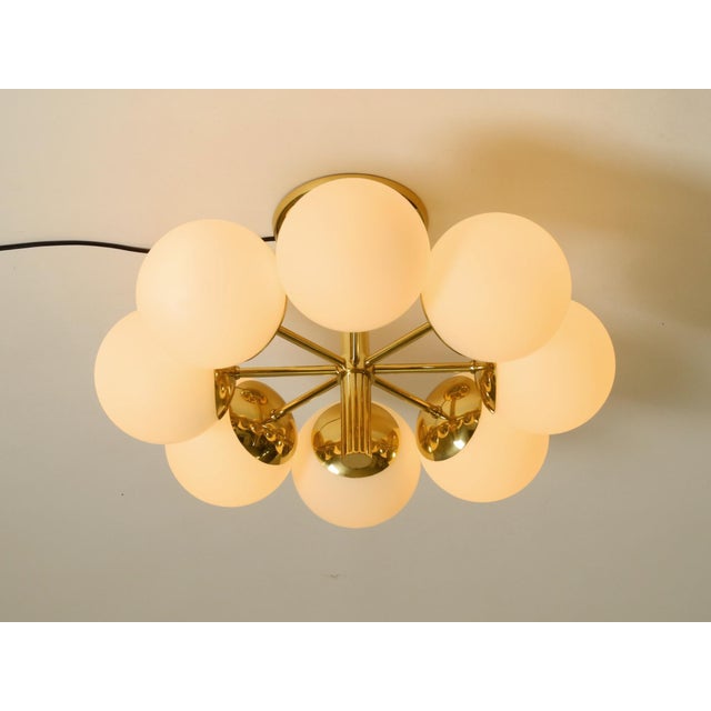 Vintage Space Age Brass Ceiling Lamp with Glass Balls from Kaiser Leuchten, 1960s For Sale - Image 6 of 18