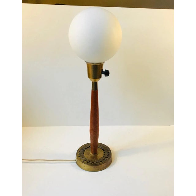 1950s Teak, Brass, & Bronze Table Lamp by Hans Bergström for ASEA, 1950s For Sale - Image 5 of 9