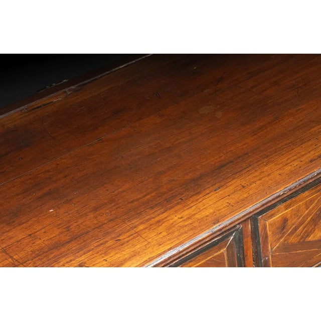 18th C. Portuguese Contador Com Trempe Chest on Stand Wood Parquetry For Sale - Image 18 of 18