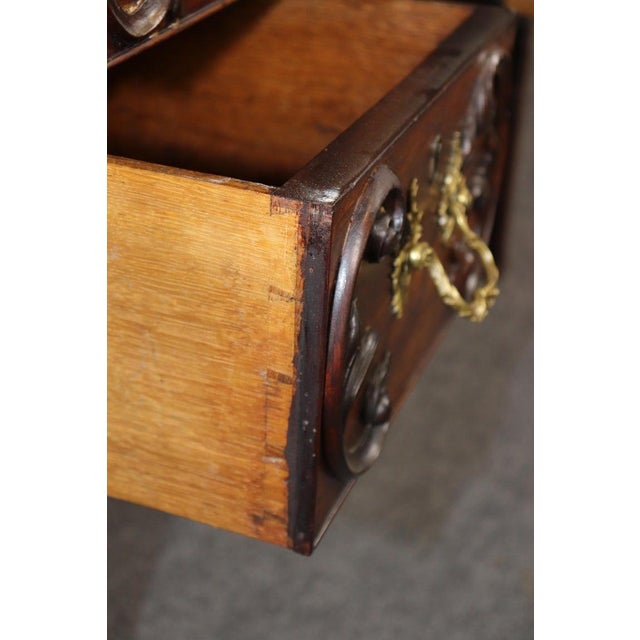 Wood Fine Quality English Georgian Mahogany Carved Gothic Style China Cabinet Vitrine For Sale - Image 7 of 12