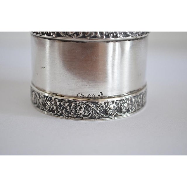 Bauhaus Antique 800 Silver Grapevine Napkin Ring, 1920s For Sale - Image 3 of 4