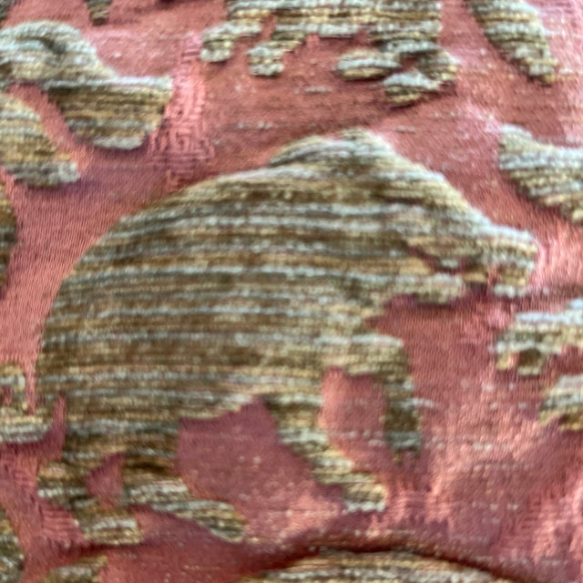 Luxury Custom Vintage Wildlife Design Tapestry Pillow With Tassels For Sale - Image 10 of 10