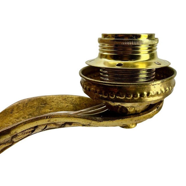 Art Deco Bronze Chandelier Details with 5 Glass Shades, 1930s For Sale - Image 11 of 18