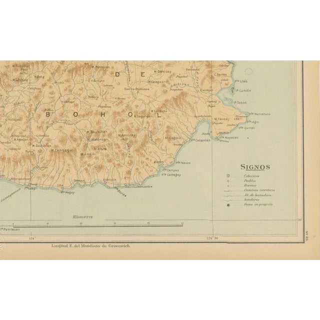 Map of the Island of Bohol, 1899 For Sale - Image 4 of 9