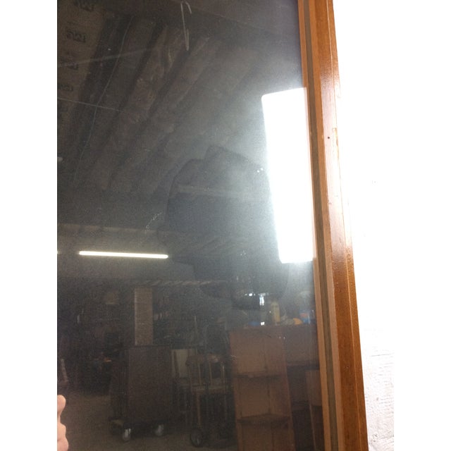 Brown Mid Century Modern Mountable Mirror With Walnut Frame For Sale - Image 8 of 16