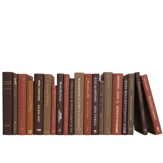 Modern Decorative Books - Cobblestone Books - Red and Brown Books By The Foot For Sale - Image 3 of 3