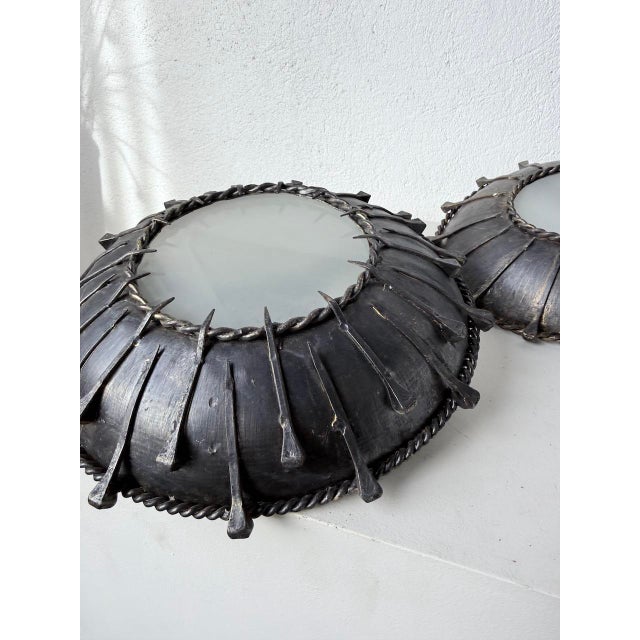 Brutalist Nail Wall Sconces, 1950s, Set of 2 For Sale - Image 14 of 18