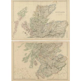 Antique Maps of Scotland by W. G. Blackie, 1859, Set of 2 For Sale
