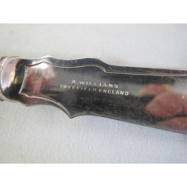 Metal Antique a Williams Sheffield Silver Plate Fork & Knife Fish 24 Pc Box Set For Sale - Image 7 of 12
