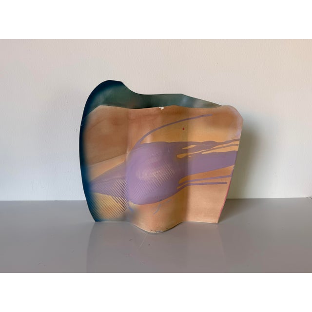 Postmodern 1980's Vintage Southwestern Abstract Studio Pottery Sculptural Vase – Signed For Sale - Image 3 of 12