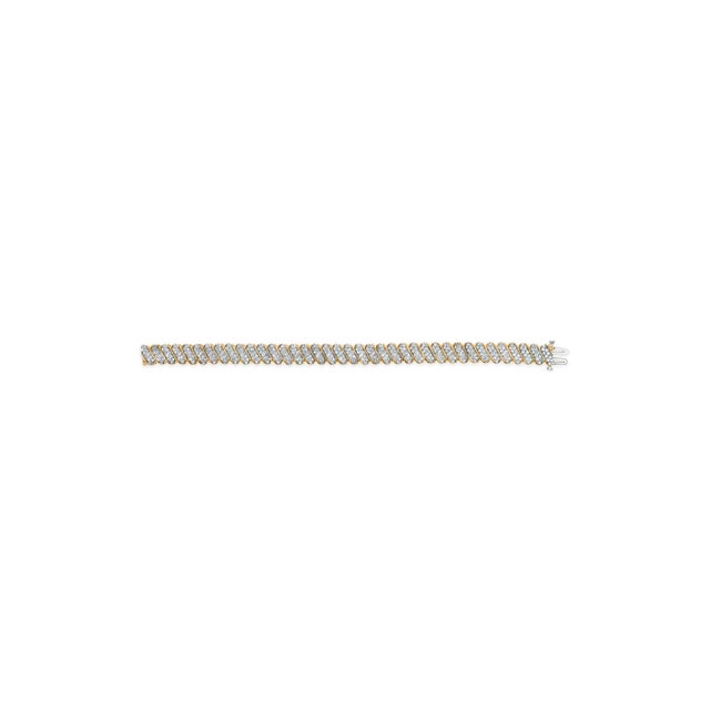 2020s 10K Yellow Gold 3.0 Cttw Diamond S-Link Bracelet For Sale - Image 5 of 5