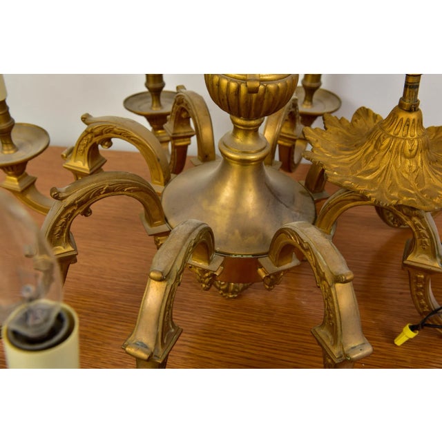 Antique French Gilt Bronze Louis XV Eight Arm Chandelier For Sale - Image 10 of 10