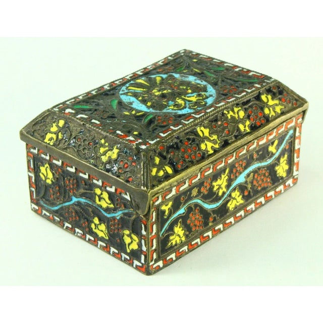 1800's Greek Celled Constantinople Patriarchate Enamel Bronze Box For Sale In Houston - Image 6 of 13