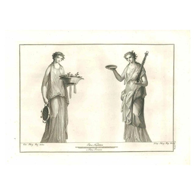 Philip Morghen, Roman Statues, Original Etching, 18th Century For Sale