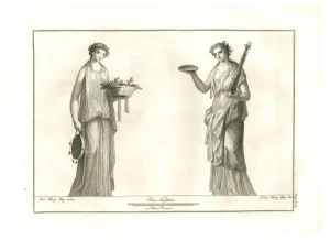 Philip Morghen, Roman Statues, Original Etching, 18th Century