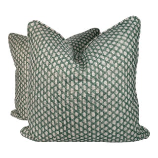 20” Fermoie "Wicker" in N-098 Pillows-a Pair For Sale