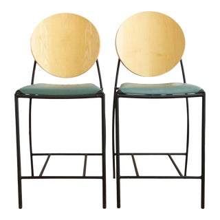 Post Modern Dakota Jackson Vik-Ter II Counter Stools - a Pair For Sale