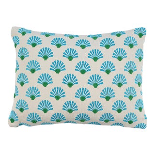Schumacher Bellini I/O Lumbar Pillow In Lagoon For Sale