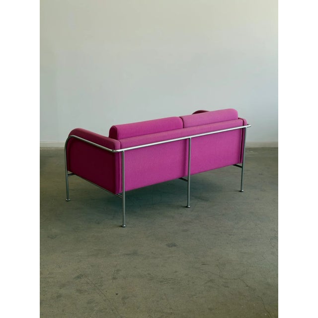 Pink 1970's Danish Loveseat Attributed to Friis & Elmar Moltke Nielsen for Randers Denmark For Sale - Image 8 of 12