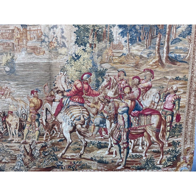 Traditional 1940s Medieval Style Tapestry After the Louvre Les Chasses De Maximilien For Sale - Image 3 of 12