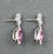 Early 21st Century 4.06 Ct Natural Pink Sapphire & Diamond Earrings, Pair For Sale - Image 5 of 8