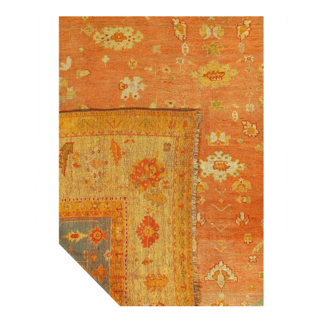 Traditional Late 19th Century Pasargad DC Original Turkish Angora Oushak Rug For Sale - Image 3 of 3